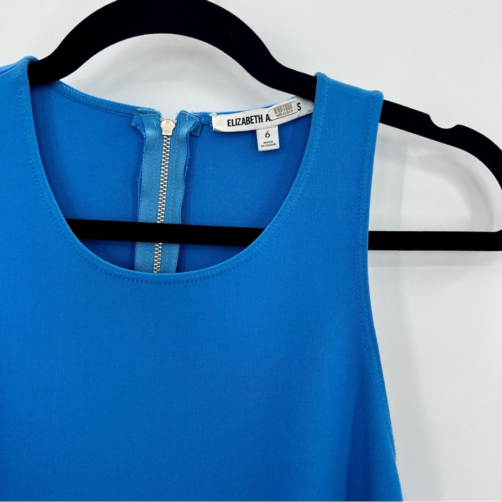 Elizabeth And James Sleeveless Asymmetrical Tiered Mini Skater Dress Blue Size 6 - Picture 6 of 9